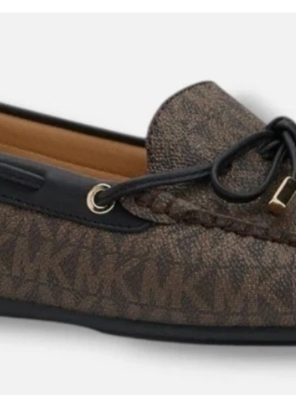 Michael Kors Dark Brown Logo Bow Moccasin Loafers - Picture 2 of 3
